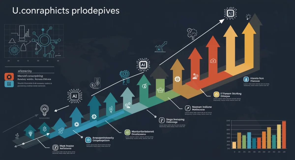 Infographic showing AI impact on U.S. economic sectors and productivity gains