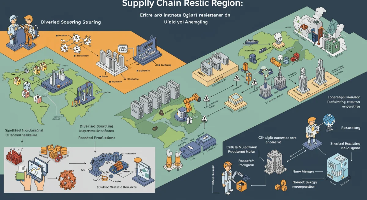 Diagram illustrating diversified global supply chains and regional production hubs for enhanced resilience.