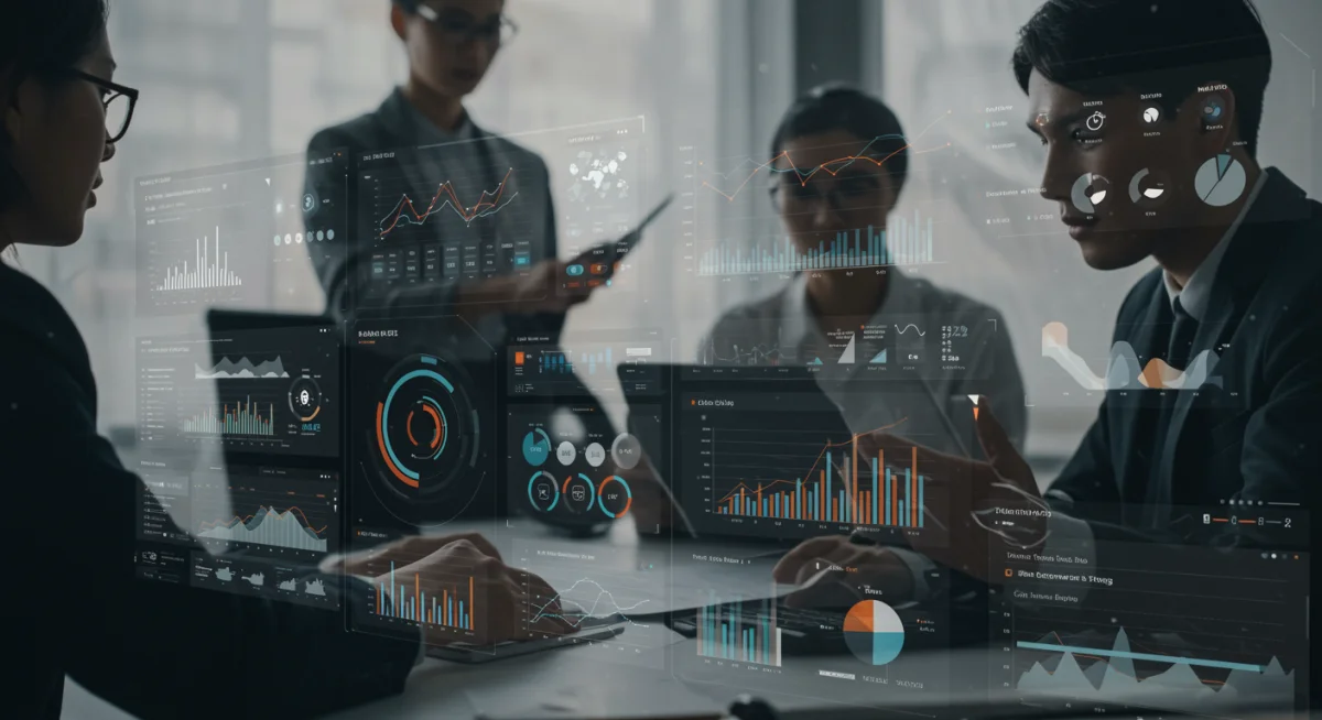 Data analytics dashboard showing e-commerce metrics and insights