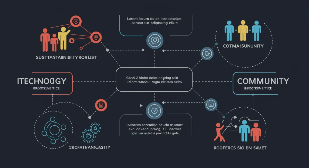 Infographic showing Gen Z's integrated values: tech, sustainability, community