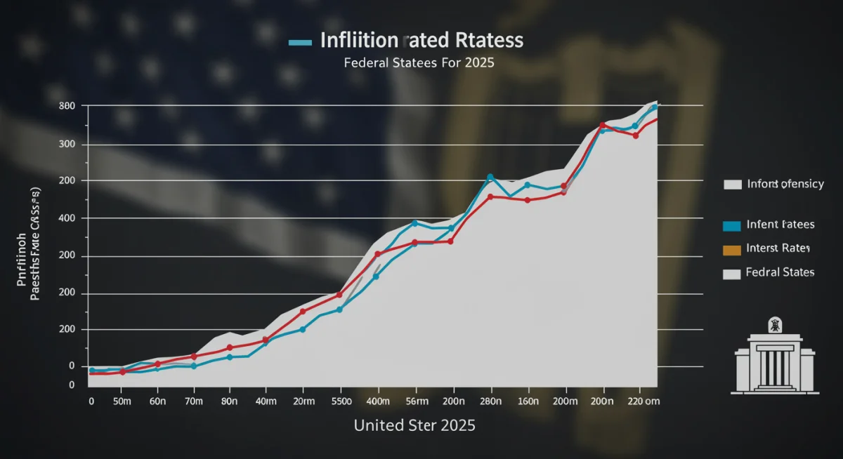 Chart depicting projected US inflation and interest rate trends for 2025, highlighting monetary policy.