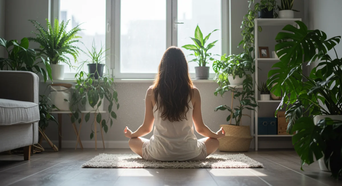 Individual engaging in mindful meditation, reflecting personal spiritual journey.