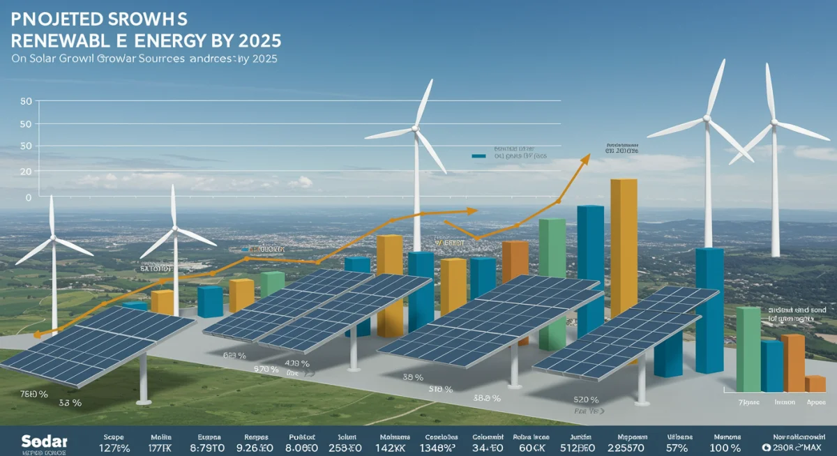Projected growth of US renewable energy sources by 2025 infographic