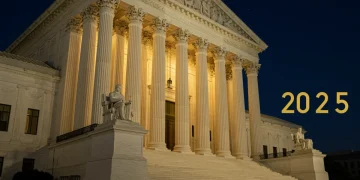 US Supreme Court building facade symbolizing judicial power