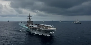 U.S. Navy aircraft carrier group in the South China Sea, symbolizing regional stability efforts