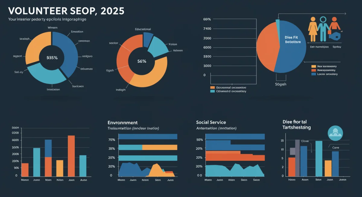 Infographic detailing volunteer sector participation rates in the United States in 2025.