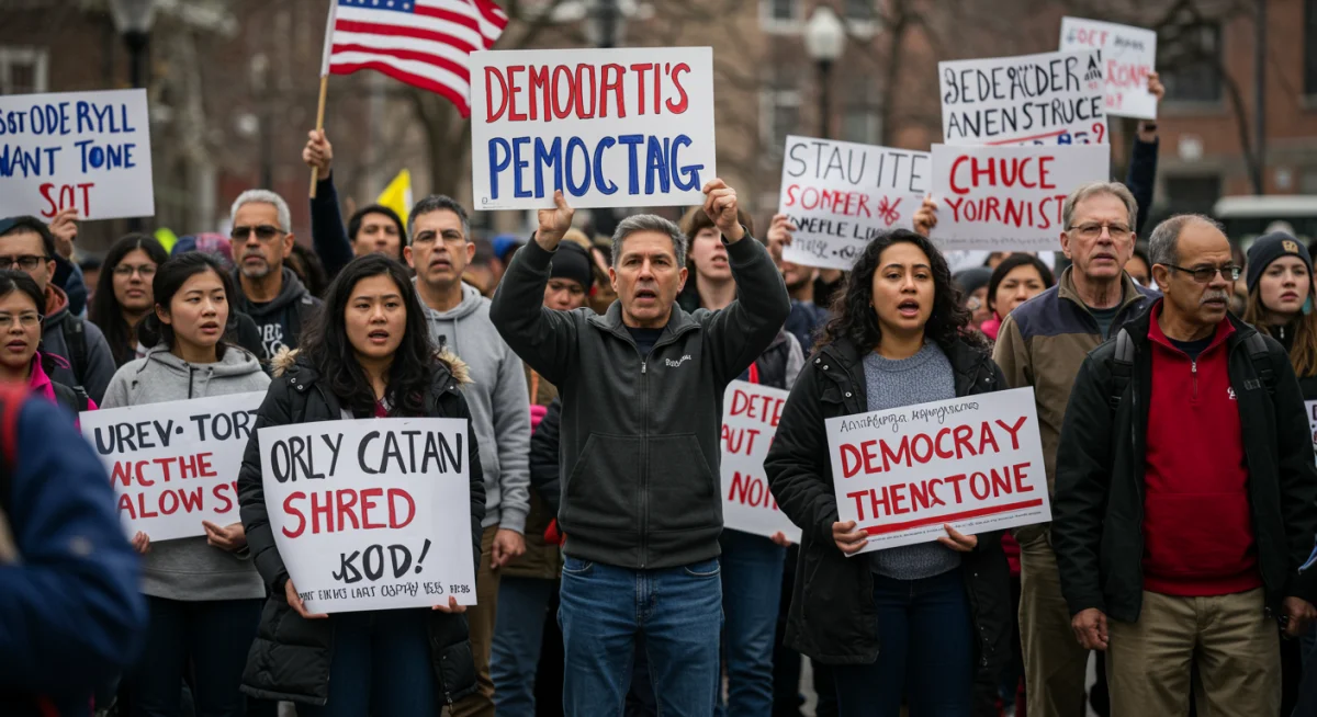 Diverse citizens at a political rally, representing demographic shifts and civic engagement in US elections.