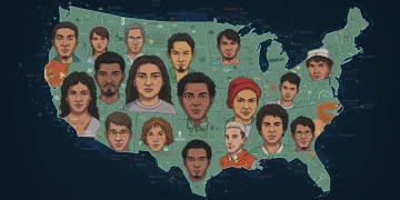 Diverse individuals forming a mosaic, symbolizing interconnected micro-communities and niche cultural movements across the US.