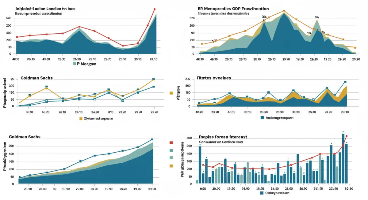 Infographic detailing key economic indicators influencing 2026 US GDP forecasts from major financial institutions.
