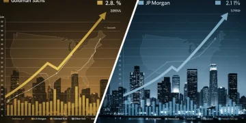 Comparison of Goldman Sachs and JP Morgan US economic forecasts for 2026 GDP growth.