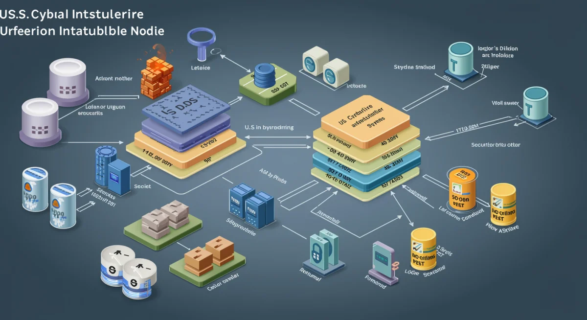 Layers of cybersecurity defenses protecting a critical U.S. infrastructure node